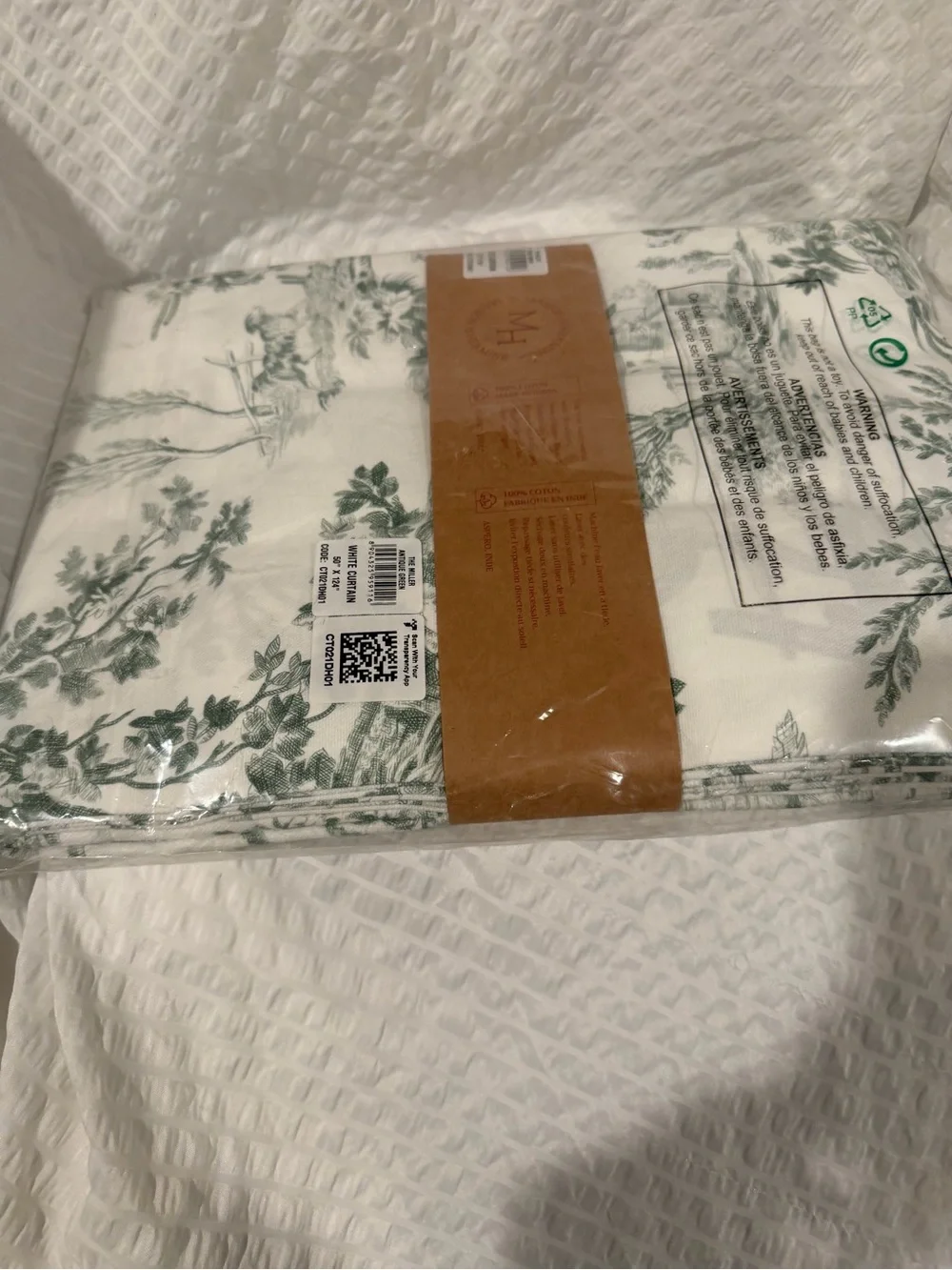 Green Toile Cotton Duvet Cover